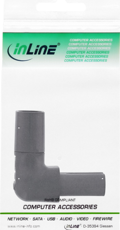 Adapter furnizimi InLine IEC 60320 C8 në C7, 2 polësh, i zi