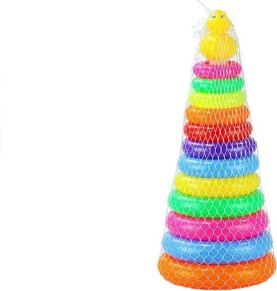 Lodër piramidë me unaza Pyramid, 40cm, shumëngjyrëshe