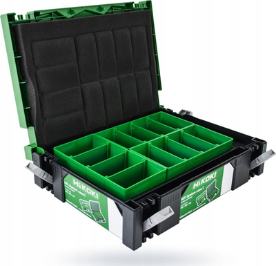Kuti veglash HiKOKI HIT-System Case 1, plastike ABS, grumbulluese, jeshile