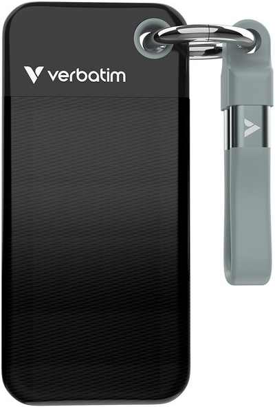 SSD i jashtëm Verbatim Pocket, 128GB, USB 3.2 Gen 2, i zi gri