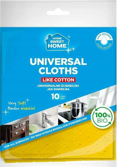 Peshqirë universalë Spontex Home Sweet Home Like Cotton, 10 copë, 100% bio, të verdhë
