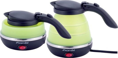 Ibrik elektrik Kamille për udhëtime, palosës, 0.5L, 750W, jeshil