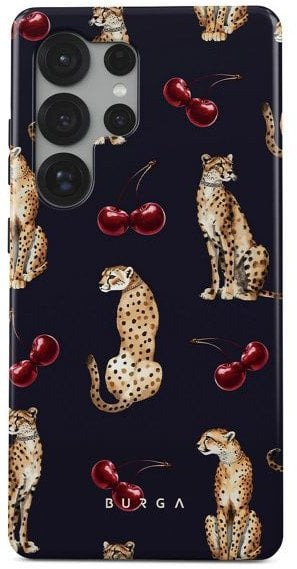 Futrollë telefoni Burga Cougar Rugged për Samsung Galaxy S25 Ultra, mbrojtëse, me dizajn gepardësh, e zezë
