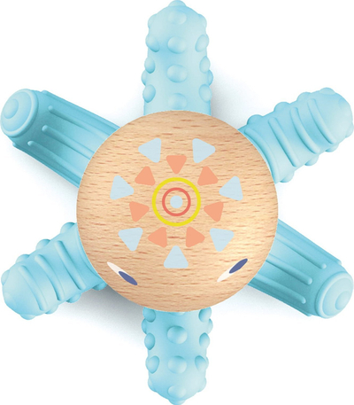 Set lodrash për bebe DJECO, 3 pjesë, silikon dhe dru, shumëngjyrësh