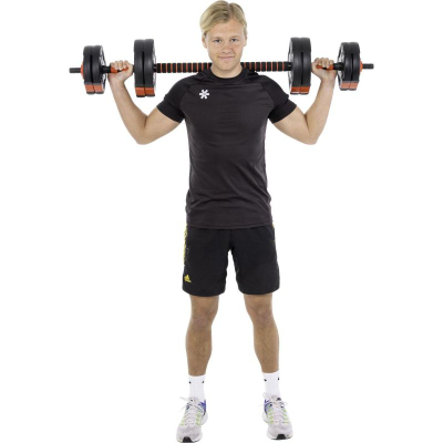 Set pesha Pure2Improve Hybrid, 30 kg, me doreza dhe shufër, i zi me të kuqe