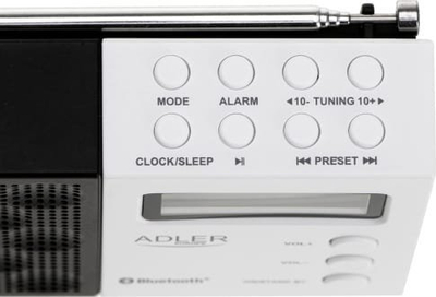 Radio digjitale Adler AD 1908, PLL AM/FM, me alarm, bardh e zi
