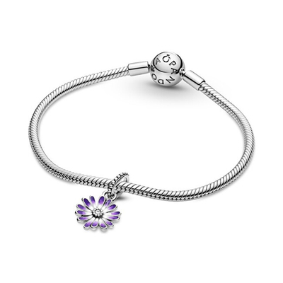Pendant për byzylyk Pandora, argjendtë / transparent / vjollcë