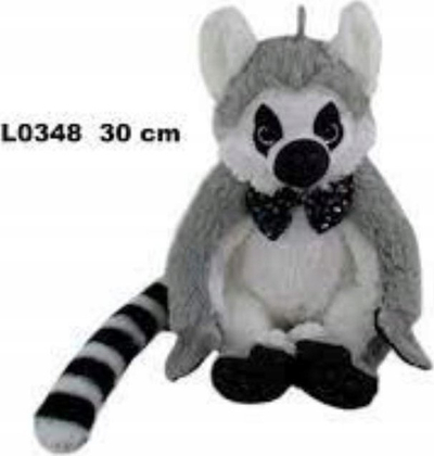 Lemur pelushi SUN-DAY L0348, 30 cm, gri me të bardhë