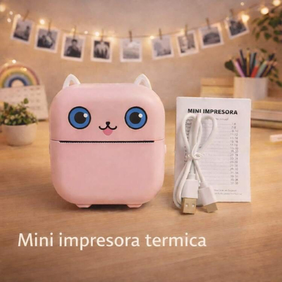 Printer termik portativ Smart Mimi 6023, bluetooth & USB, rozë