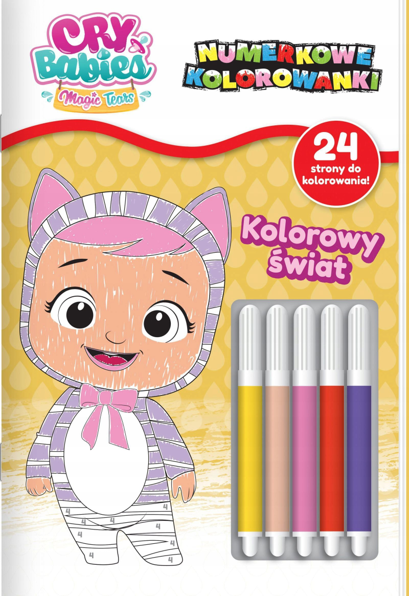 Libër ngjyrosjeje Cry Babies Colorful World, me numra, 24 faqe