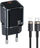 Karikues muri USAMS T45, 30W PD3.0 QC3.0, me kabëll USB-C në Lightning, i zi