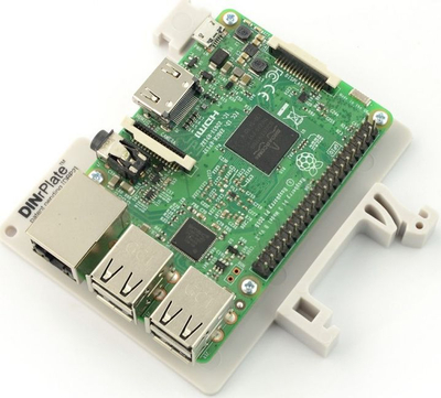 Mbajtëse DINrPlate DRP2 për Raspberry Pi 2 3 4, montim në shinë DIN, plastike, e bardhë