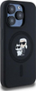 Mbulesë telefoni Karl Lagerfeld Liquid Silicone Karl and Choupette MagSafe për iPhone 15 Pro, silikon, e zezë