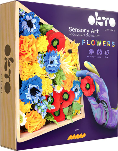 Set druri me dorë OKTO Sensory Art 3D Woodcraft Freedom, lule për zbukurim