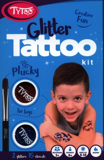 Set tatuazhesh për fëmijë TyToo Tattoo Studio Plucky, glitter, 15 copë, shumëngjyrësh
