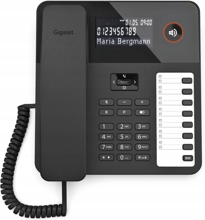Telefoni i tavolinës Gigaset DESK 600, me ekran LCD, me altoparlant, i zi