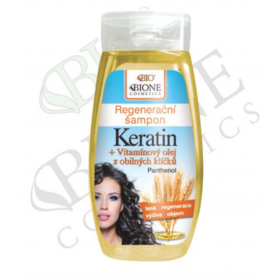 Shampo për flokë Bione Cosmetics Keratin + vitamins and wheat oil, 260 ml