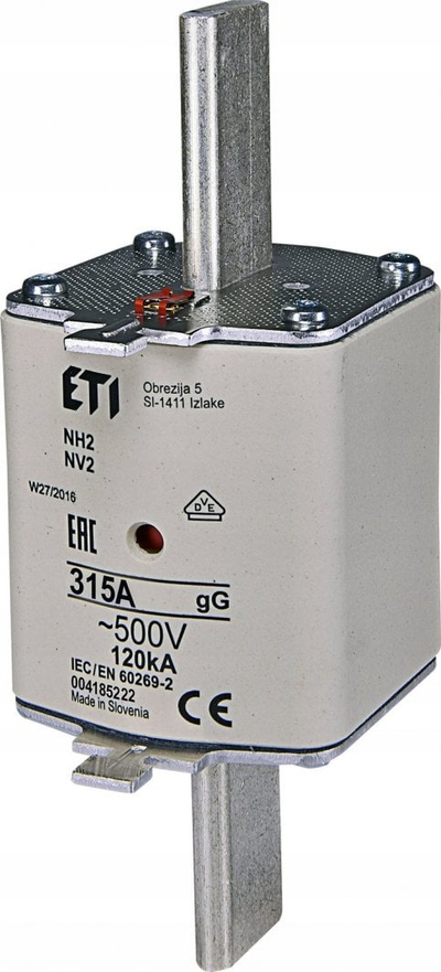 Siguresë industriale Eti-Polam NH2 gG, 315A, 500V, e bardhë