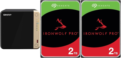 Server NAS Qnap TS-464-8G, 2x 2TB Seagate IronWolf, 8GB RAM, i zi