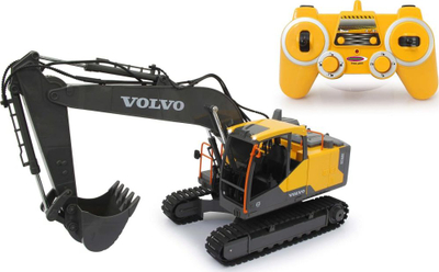 Lodër eskavator Jamara Volvo EC160E me telekomandë 2.4GHz, shkallë 1:16, i verdhë