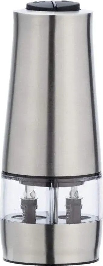 Mulli elektrik për kripë edhe piper Symple Stuff Lowery Electric, 2 në 1, çelik inox, ngjyrë argjendtë