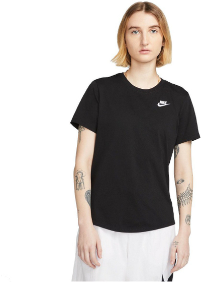 Спортска блуза Nike Sportswear Club за жени, памук, со кратки ракави, црна