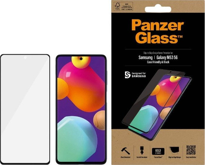 Xham mbrojtës PanzerGlass për Samsung M53, Tempered Glass E2E, Case Friendly, me kornizë të zezë