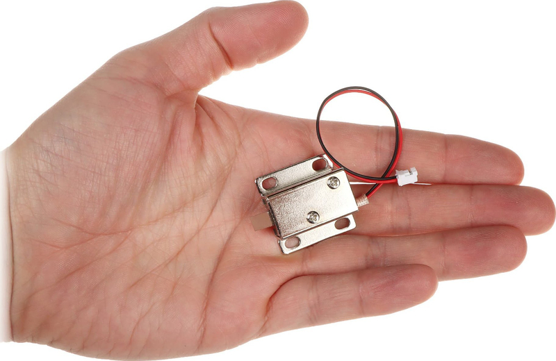 Bravë elektromagnetike për dollap ATLO-DT-L02, 12V DC, pin i zgjatur, metalike