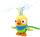 Lodër me ujë shatërvan për kalama Water Toy Parrot, me pjesë që lëvizin, për oborr dhe kopësht, e verdhë