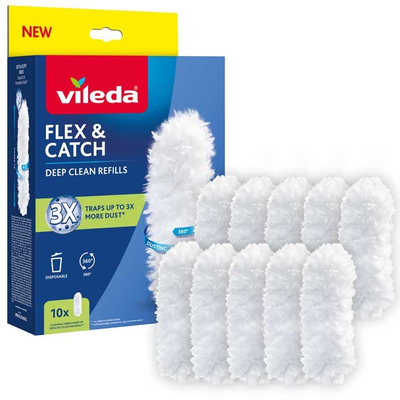 Refil pluhurosje Vileda Flex and Catch, 10 copë, i bardhë