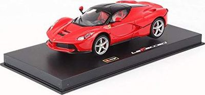 Maket makine Bburago LaFerrari, shkallë 1:43, diecast metal, e kuqe me tavan të zi
