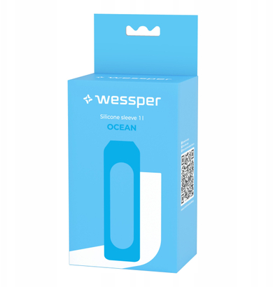 Këllëf silikoni Wessper B1 për shishe qelqi 1L, blu e çelët