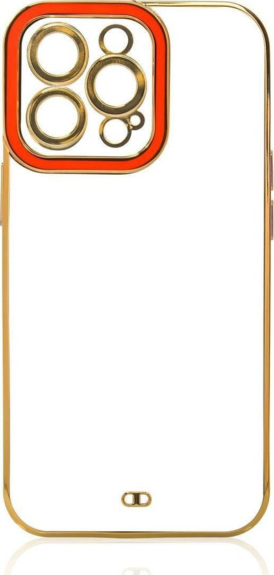 Futrollë Hurtel Fashion Case për Samsung Galaxy A12 5G, xhel transparente, kornizë e artë me të kuqe