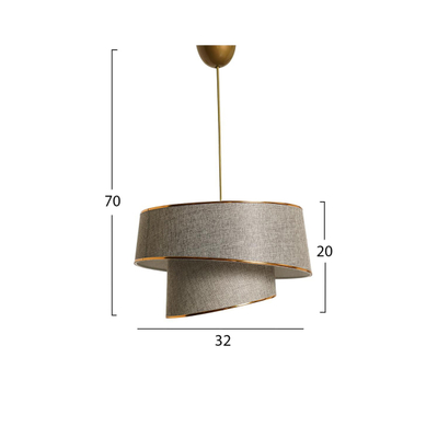 Llambë tavani metal+pëlhurë Ø32×70 cm (HM7356.01)
