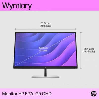 Monitor HP E27q G5, 27", 2560 x 1440 (WQHD), i zi