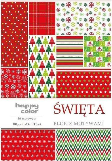 Bllok letra me figura Happy Color Swieta, A4, 80g, me motive Krishtlindjesh