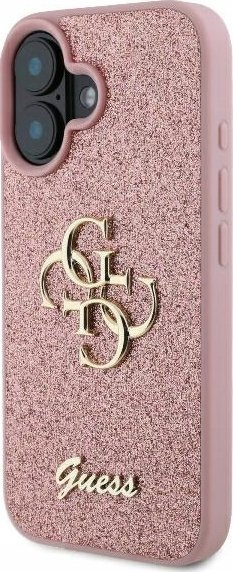 Kapak telefoni Guess GUHCP16MHG4SGP për iPhone 16 Plus 6.7", hardcase me glitter, rozë