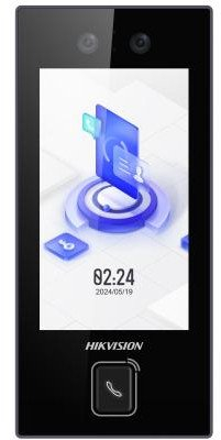 Terminal kontrolli aksesi Hikvision DS-K1T344MBWX-E1, njohje fytyre, kartë 13.56MHz, i zi