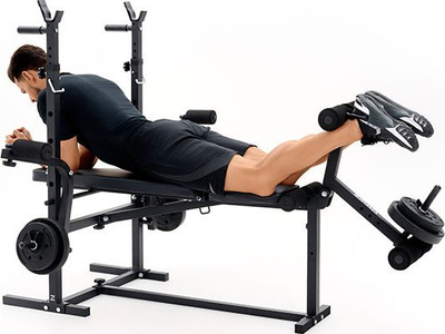 Stol fitness Zipro Ripped, me mbajtëse shtange, preacher curl dhe leg press, i zi