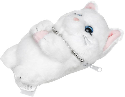 Portofol magnetik Laut Magmoji Wallet Marshmallow Cat, kompatibil me MagSafe, material plush, i bardhë