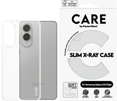 Kapak telefoni PanzerGlass CARE Fashionable, Samsung S25 Edge, transparent