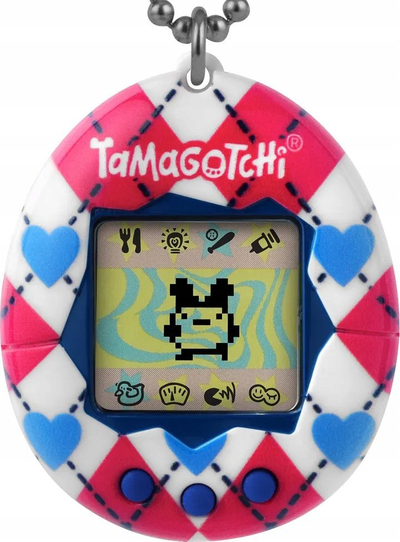 Lodër virtuale Tamagotchi Argyle Heart, ekran digjital, portativ, shumëngjyrësh