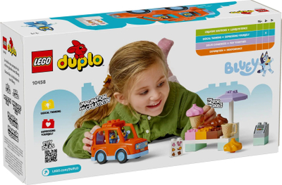 Set ndërtimi LEGO Duplo Ice Cream Trip with Bluey 10458, lodër për fëmijë 2+, shumëngjyrësh