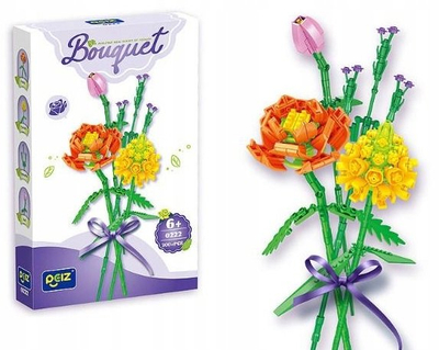 Lodra konstruktore Ogiz Bouquet, 300 copë, set lulesh, shumëngjyrëshe