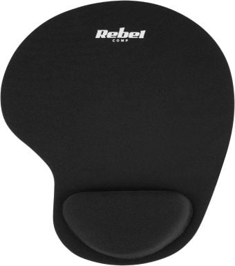 Mousepad Rebel KOM1191 ergonomik, me mbështetje për kyçin, i zi