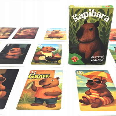 Lojë letra Alexander Piotruś Memory Capybaras, set kartash, për kalamaj