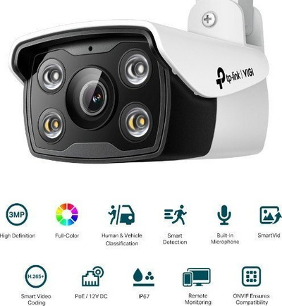 Kamerë IP TP-Link VIGI C330, 3MP, Wi‑Fi, e bardhë
