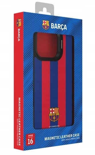 Mbrojtëse telefoni FC Barcelona OCFCBMCIP16PMBG, për iPhone 16 Pro Max, MagSafe, lëkurë sintetike, blu e kuqe
