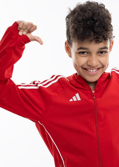 Xhup sportiv për kalamaj Adidas Tiro 24 Jr IM8800, Aeroready, poliester i riciklum, i kuq