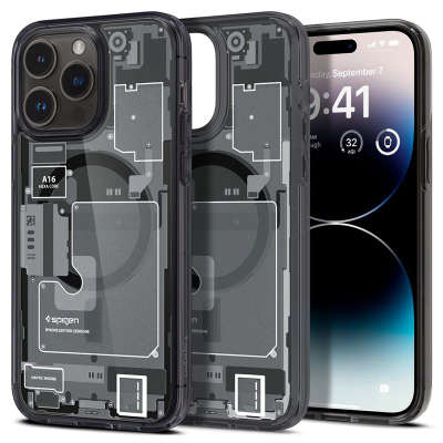Mbrojtëse për celular iPhone 14 Pro Spigen Ultra Hybrid MagSafe, e zezë